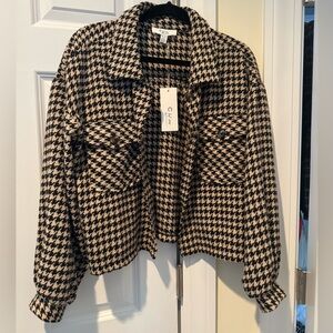 Beige and Black Houndstooth Jacket